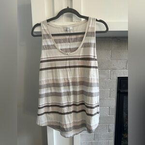 Babaton cotton modal Striped Sleeveless Top - Cream and Brown| size m